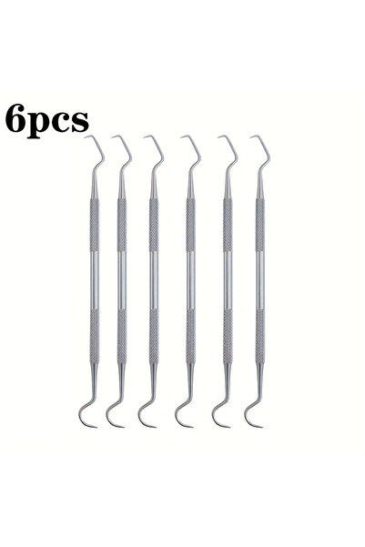 Choice1 6 قطع، 1/3/6/10 قطع، أدوات تنظيف أسنان مزدوج الأطراف من الفولاذ المقا...