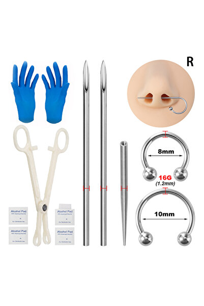 Choice R Body Piercing Kit Surgical Steel Threaded Taper Pin Needles Lip Nose...