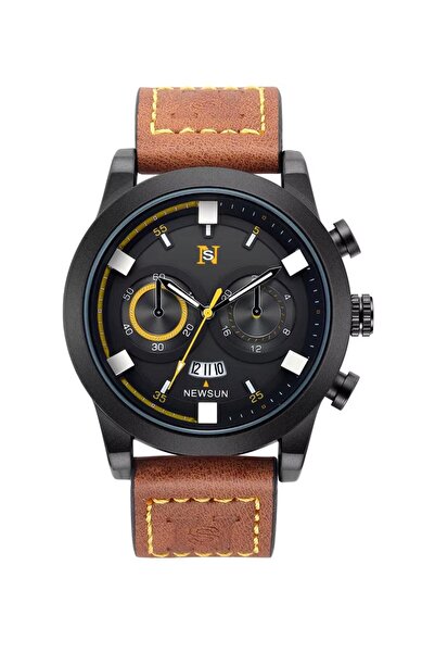 NS WATCH Stylish Leather Strap Calendar Function 3 Atm Water Resistant Luxury...