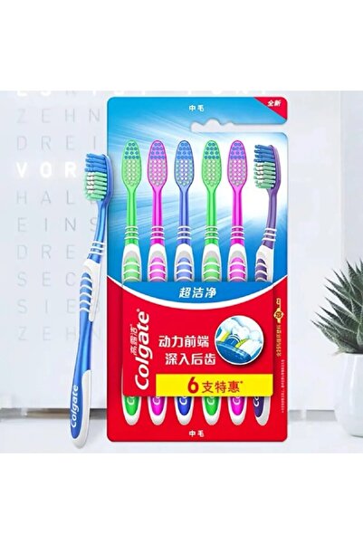 Choice1 مجموعة فرش أسنان كولجيت 6 قطع - ألوان عشوائية، للاستخدام العائلي/الزو...