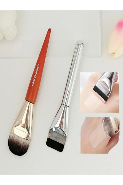 choice2 Brown 1/2 pcs Ultra-Thin Foundation Brush - Lightweight Flat Head Mak...