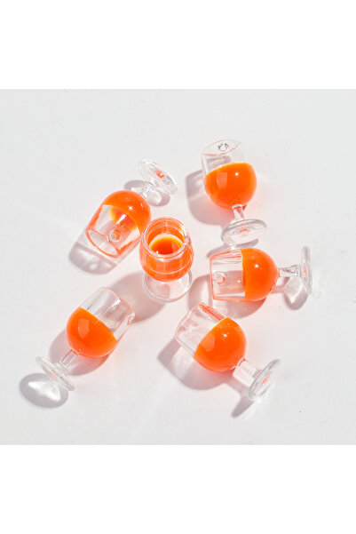 Choice orange 6pcs/lot 3D Red Wine Cup Resin Charm Colorful Acrylic Drink Gla...