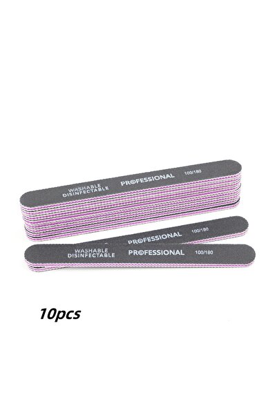 Choice 10pcs 5/10 Pcs Double Sided Straight 100/180 Nail File Disposable Nail...