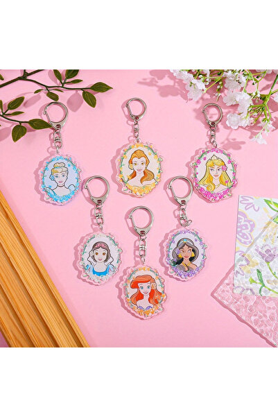 Choice SS0148(6PCS) 1pc/6pcs Disney Princess Series Keychains Cute And Fashio...