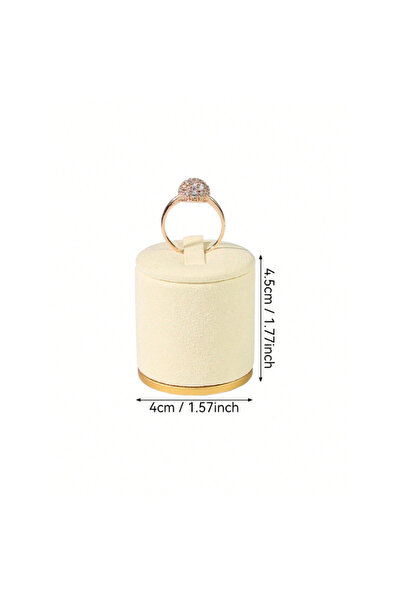 Choice Beige S 1pc ultra-fiber ring display stand, velvet high and low ring m...