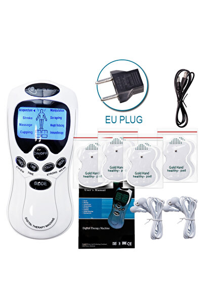 Choice1 جهاز تحفيز العضلات TENS ثنائي الوظائف (قابس أوروبي) بثمانية أوضاع، يش...