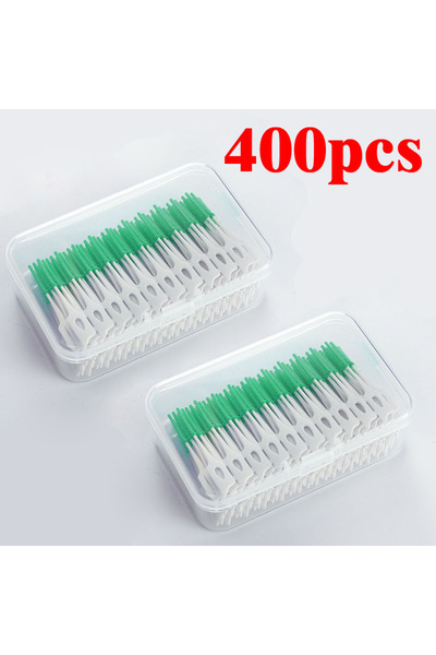 Choice9 C623-green 400pcs 200/400pcs Interdental Silicone Brushes Dental Toot...