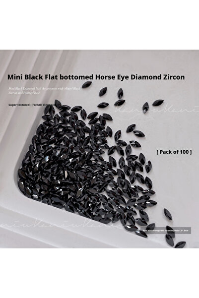 Choice Z3PDLZ61-02-100PCS Kaniu Flash Black Flat-Back Zircon Nail Art 5A Mini...