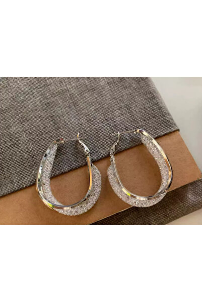 Choice Silver IFYOUOO Oval Mesh Dangle Earrings for Women with Crystal Zircon...