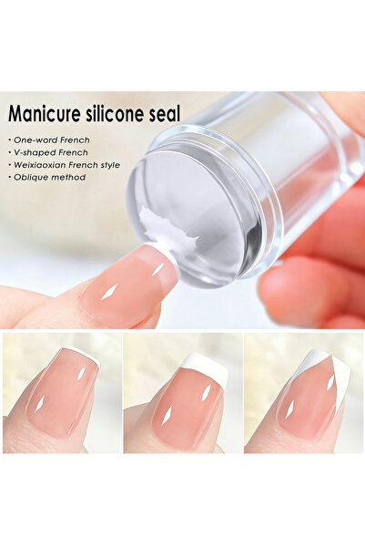 Choice stamping Silicone Nail Stamp Kit,Includes Clear Gel and Polish Easy-to...