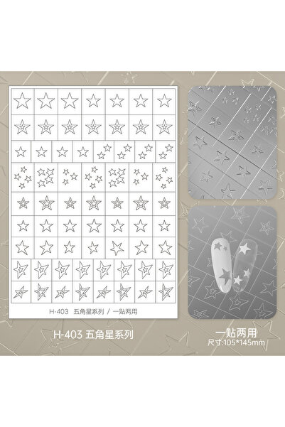 Choice 01-1Pcs Kaniu Transparent Hollow French Nail Stickers Snowflake Starry...