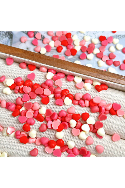 Choice Mixed 50PCS 50PCS Chubby Solid Color Heart Resin Nail Art Decorations ...