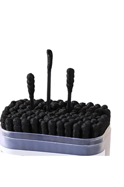 Choice A0414-100 قطعة من أعواد تنظيف الأذن القطنية السوداء، جديدة في علبة، نظ...