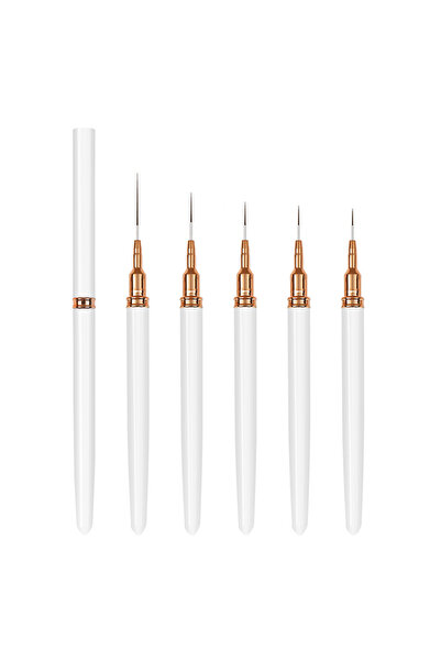 Choice WHITE 5Pcs Nail Art Liner Brush Set for Acrylic Gel Polish French Stri...