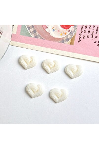 Choice White 60PCS 60PCS Creative Luminous Simulated Cream Heart Nail Art Cha...