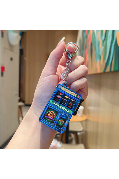 Choice blue Fruit Slot Machine Keychain Lucky Charm Jackpot Keychains Mini Ca...