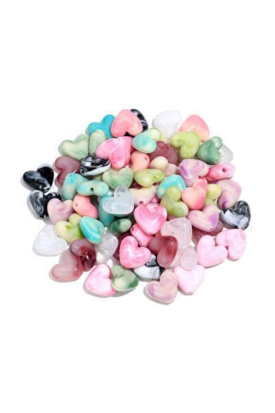 Choice8 30pcs-15x17mm random mix color 30pcs Dual Color Acrylic Resin Heart L...