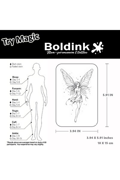 Choice C012-1015L Boldink Butterfly Elf Tattoo | Music romantic waterproof 1-...