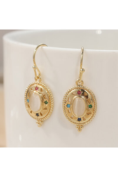 Choice WHITE T634 Vintage Synthetic Zirconia Moonlight Stone Inlaid Golden Pl...