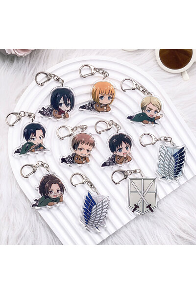 bilibili 5 cm 11 1/10PCS Anime Attack on Titan Characters Eren Yeager Acrylic...