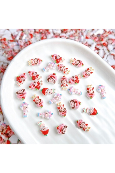 Choice مجموعة متنوعة من 20 قطعة من زينة أظافر راتنجية مضيئة بتصميمات كرتونية ...