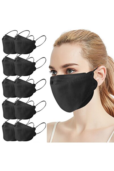 Choice 10 كمامات وجه سوداء للاستخدام مرة واحدة، مصنوعة من قماش غير منسوج بثلا...