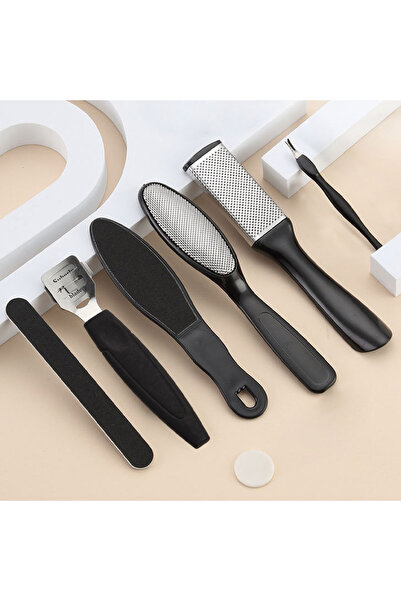 choice2 مجموعة أدوات العناية بالقدم الاحترافية السوداء المكونة من 7 قطع، طقم ...