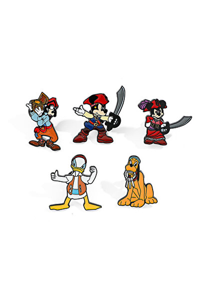 Choice 5 pcs 5 Pcs Cartoon Brooch Set Pirate Mickey Minnie Donald Duck Enamel...