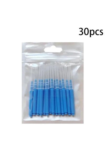 choice2 فرشاة أسنان مستقيمة زرقاء اللون، مقاس 1.0-1.2 مم (صغيرة)، 30 قطعة، لل...