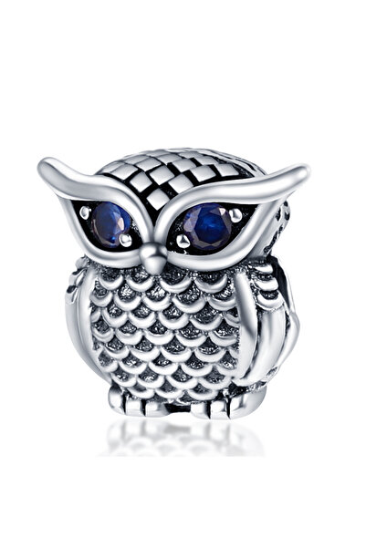 Choice AC1023-880 925 Sterling Silver owl Charms Pendant with Cubic Zirconia,...