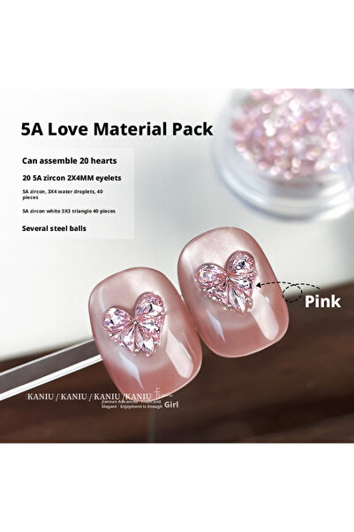 Choice F-20Pcs Kaniu-Shiny Zircon Crystal Manicure, Butterfly, Heart Shape, D...