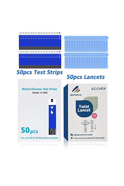 choice2 مجموعة دوتريو ٥٠ قطعة، بدون جهاز قياس، جهاز قياس نسبة السكر في الدم م...