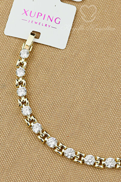 Keyifli Hayaller xuping bileklik - Xuping Vip Kare Model Beyaz Taşlı 14K Bile...