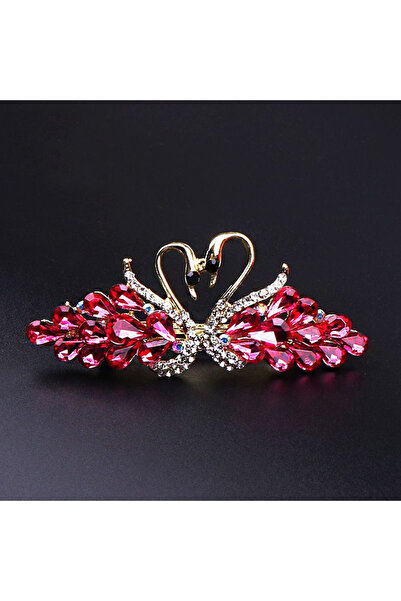 Choice Rose Red Sparkly Diamond Swan Barrettes Stylish Barrette Hair Clip Hai...