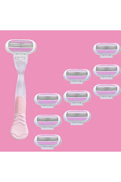 Choice7 مجموعة شفرات حلاقة آمنة للنساء لإزالة شعر منطقة البكيني، بمقبض C766-1...