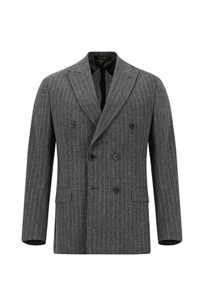 Abdullah Kiğılı 6 Drop Regular Fit Standard Cut Wool Striped Double Breasted ...