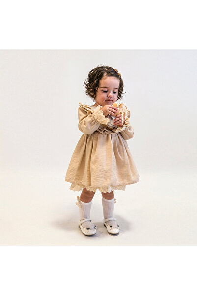 Coolimino VİNTAGE MASALI DANTELLİ KIZ BEBEK ELBİSESİ