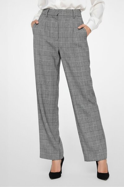 Michael Kors Women Regular Fit Plaid Dress Pants, Grey