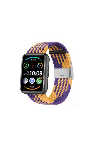 SilverCars Huawei Watch Fit 2 Uyumlu Likralı Kumaş Loop Kordon – Esnek, Ayarl...
