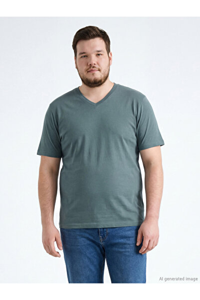 LC Waikiki Esvab • Modern & Distinctive V Planting Combed Cotton Men's T-Shirt