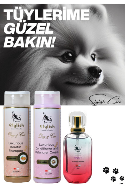 Stylish exculusive pet cosmetics POMERIANAN BAKIM KÜRÜ 3'LÜ SET