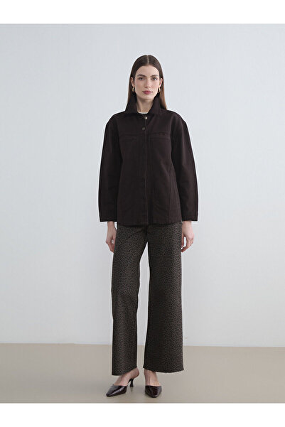 LC Waikiki Hilfa New Season Wideleg Leopard Patterned Women's Jean Trousers