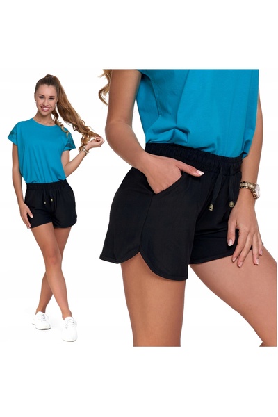 MORAJ Women's Short Tracksuit Shorts Black Tiered Comfortable