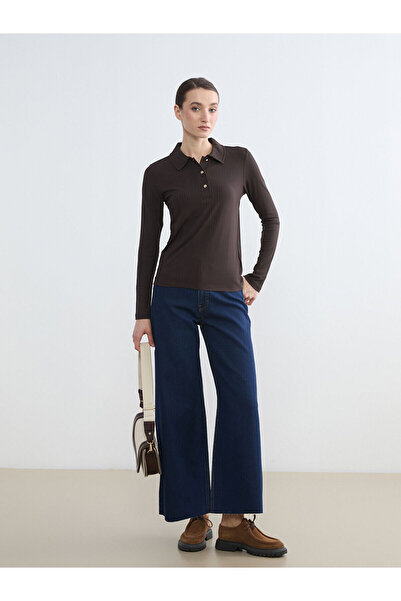 LC Waikiki بنطال جينز نسائي من Indigo Wideleg