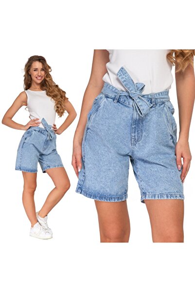 MORAJ Women's Short Jeans Shorts with Strap High State