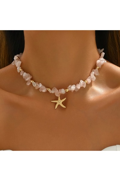 Choice YB6484-1 Bohemian Seashell Beaded Necklace Pendant Ocean Inspired Jewe...