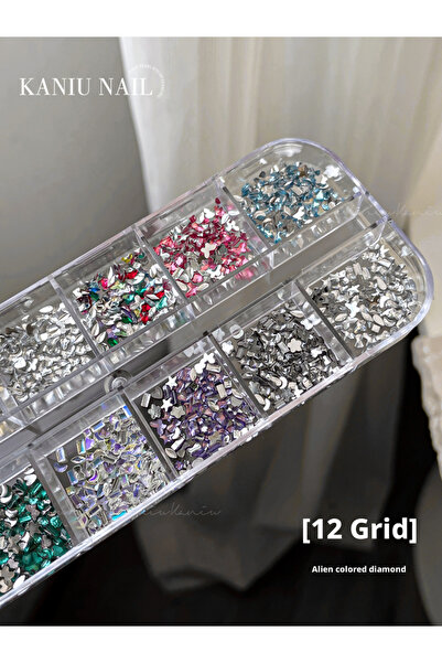 Choice Z3PDLZ53-02 Kaniu Colorful Shaped Rhinestones Grid-Cut Candy-Colored P...
