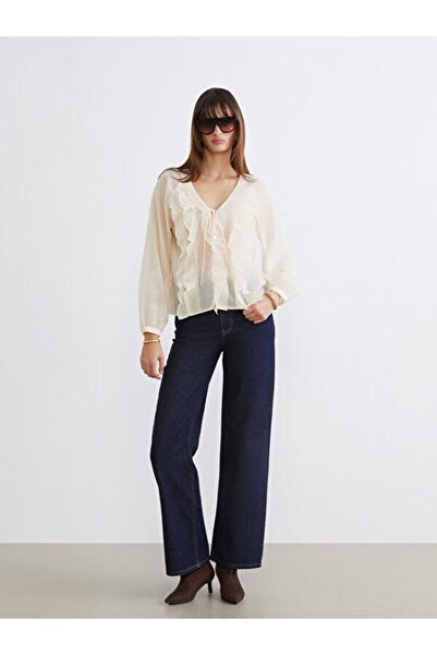 LC Waikiki RMZ GİYİM FARKIYLA بنطلون جينز نسائي واسع الساق