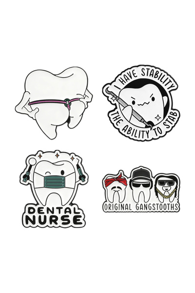 Choice TZ2458 Cartoon Tooth Puns Enamel Pins Dentist Doctor Nurse Brooches I ...