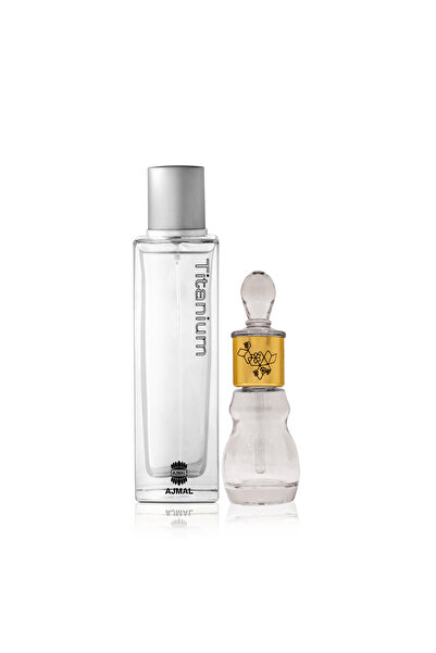 Ajmal زيت الحرير بالتيتانيوم والمسك 12 غرام - ثنائي عطري فاخر وأنيق يدوم طويلاً